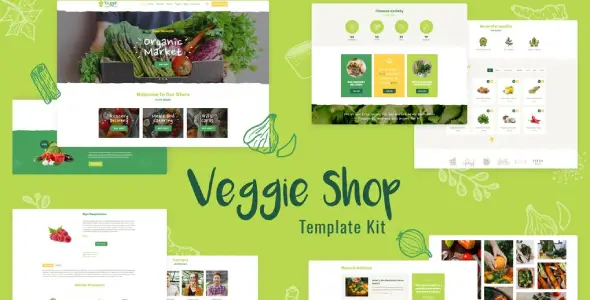 Veggie Organic Food & Eco Online Store Products Template Kit